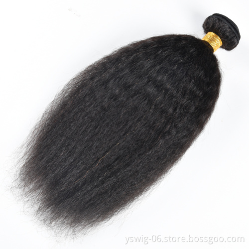 Raw Unprocessed Virgin Peruvian Hair Weave Bundles Afro Yaki Hair Kinky Straight Human Hair